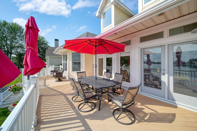 8321 Odowling Dr, Onsted, MI 49265 - wooden deck featuring outdoor dining area