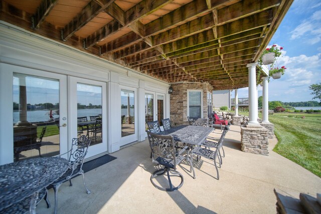 8321 Odowling Dr, Onsted, MI 49265 - view of patio with french doors and outdoor dining area