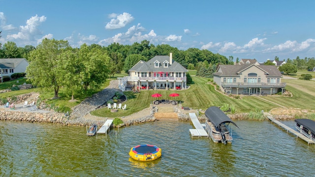 8321 Odowling Dr, Onsted, MI 49265 - dock with a water view and a yard