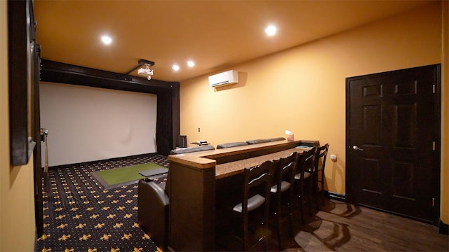 8321 Odowling Dr, Onsted, MI 49265 - cinema room with a wall unit AC, recessed lighting, and a bar