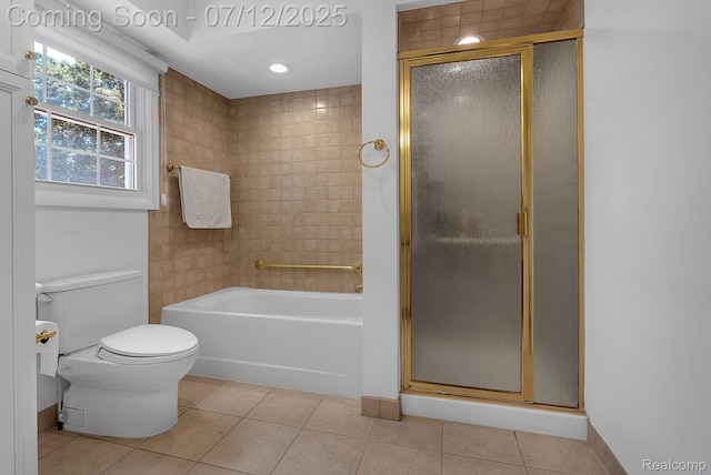 100 Billingsgate Ct, Bloomfield Hills, MI 48301 - bathroom featuring a stall shower, tile patterned flooring, and a garden tub