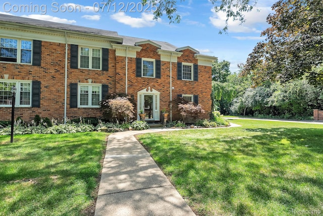 100 Billingsgate Ct, Bloomfield Hills, MI 48301 - view of front of home with a front lawn and brick siding