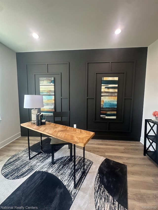 1666 Albany St, Ferndale, MI 48220 - office area with light wood-style flooring and recessed lighting