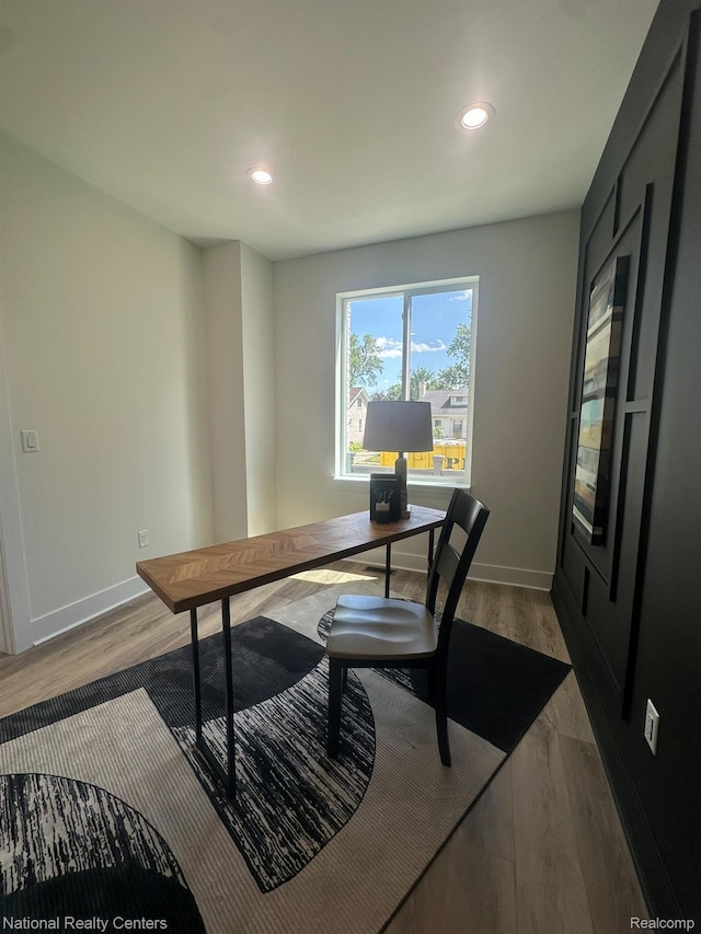 1666 Albany St, Ferndale, MI 48220 - office space featuring dark wood-type flooring and recessed lighting