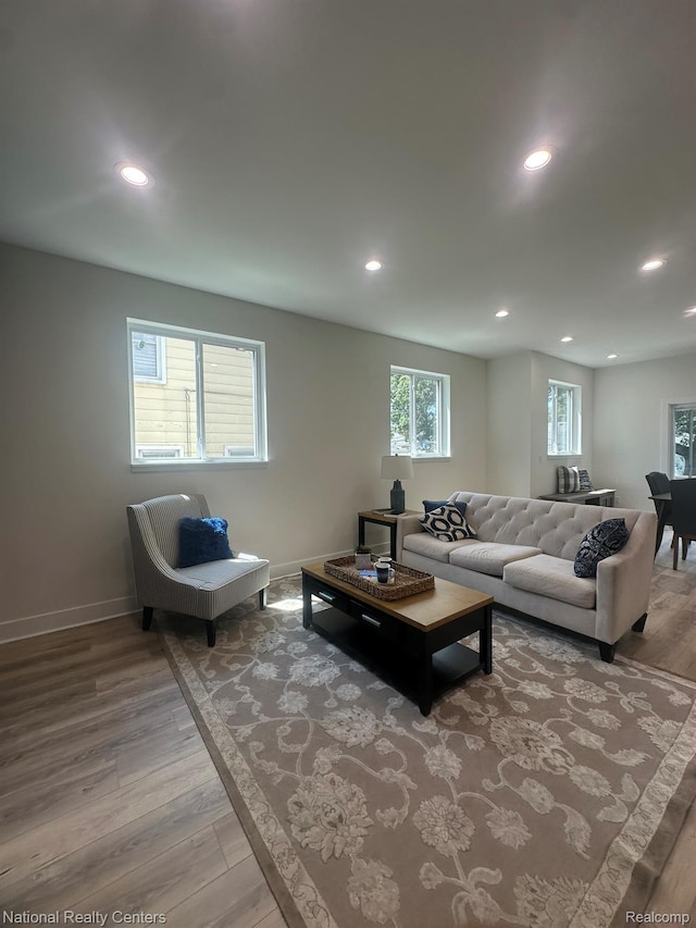 1666 Albany St, Ferndale, MI 48220 - living area with wood finished floors and recessed lighting