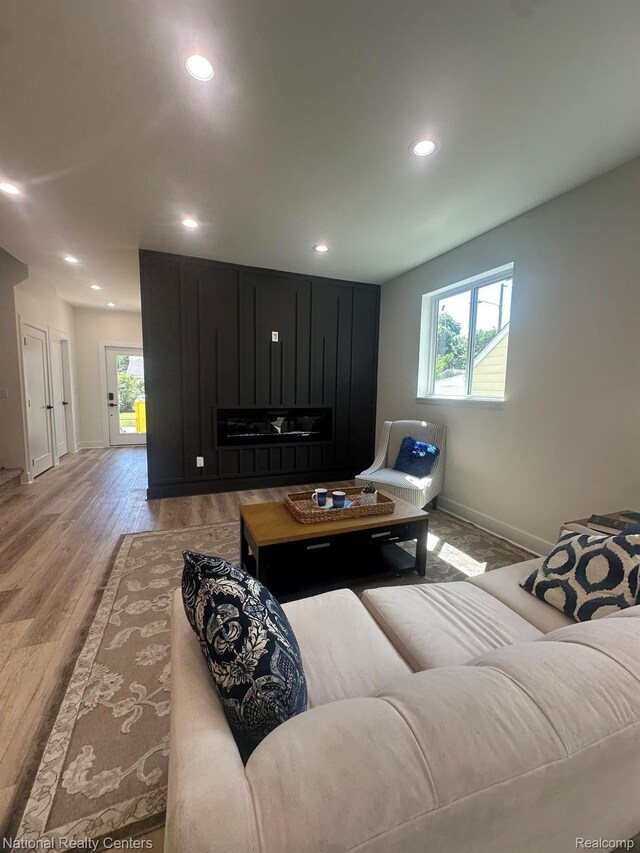 1666 Albany St, Ferndale, MI 48220 - living area featuring healthy amount of natural light, recessed lighting, and light wood-type flooring