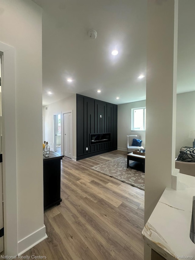 1666 Albany St, Ferndale, MI 48220 - hall with light wood-style flooring and recessed lighting