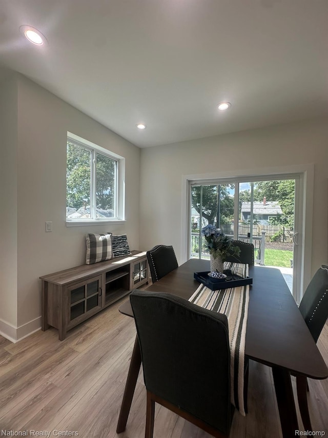 1666 Albany St, Ferndale, MI 48220 - dining room featuring plenty of natural light, light wood-style floors, and recessed lighting