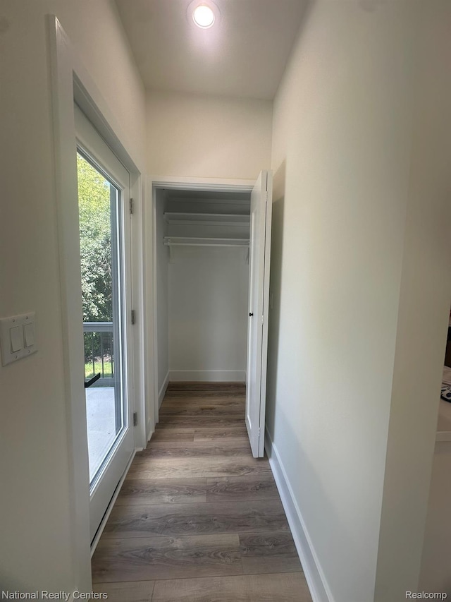 1666 Albany St, Ferndale, MI 48220 - corridor featuring wood finished floors and recessed lighting