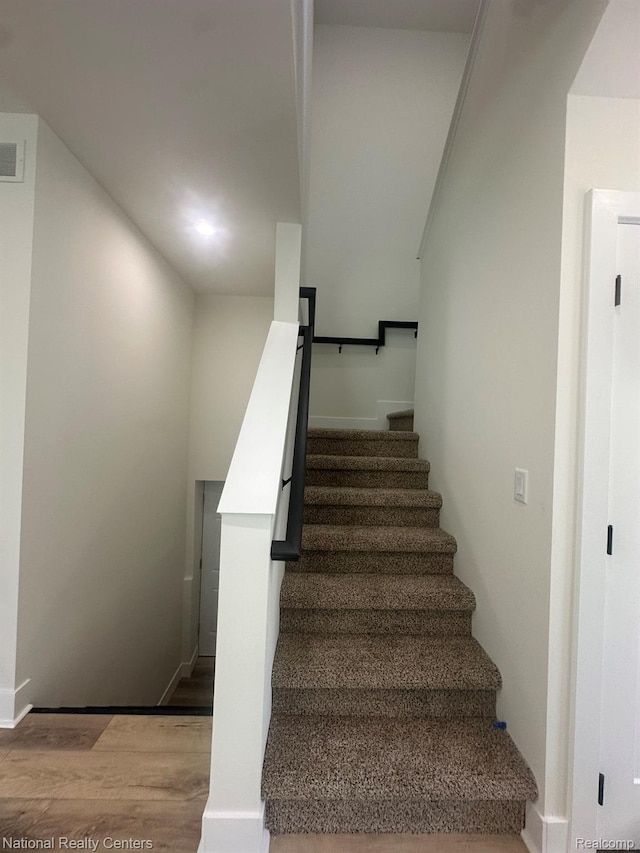 1666 Albany St, Ferndale, MI 48220 - stairs with wood finished floors and baseboards