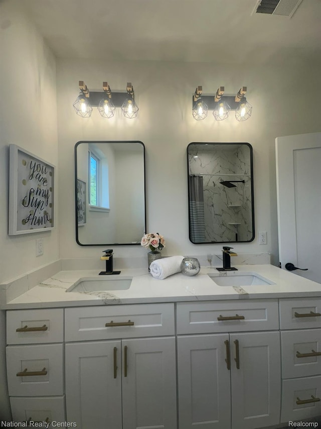1666 Albany St, Ferndale, MI 48220 - bathroom with double vanity and a shower