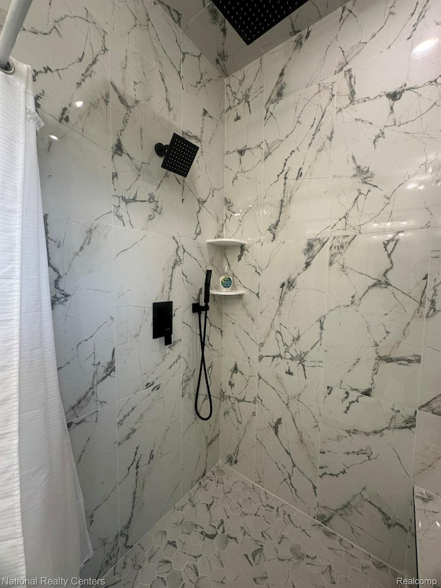 1666 Albany St, Ferndale, MI 48220 - bathroom featuring a marble finish shower