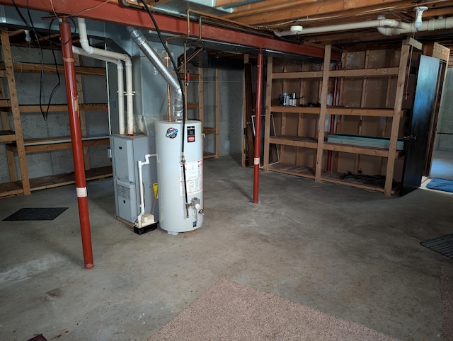 287-289 S Waverly Rd, Holland, MI 49423 - unfinished basement featuring gas water heater and heating unit