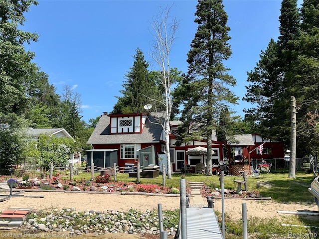 7351 Chain Lake Dr, South Branch, MI 48761 - view of front of property featuring a chimney