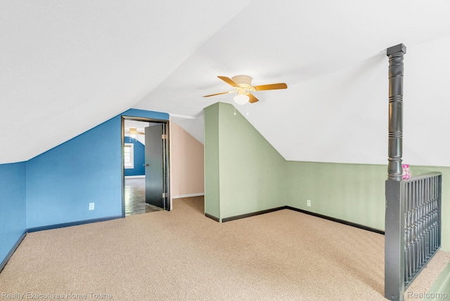 509 13th St, Port Huron, MI 48060 - bonus room featuring carpet, a ceiling fan, and lofted ceiling