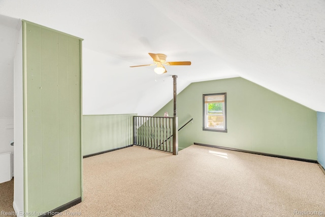 509 13th St, Port Huron, MI 48060 - additional living space featuring carpet floors, lofted ceiling, and a ceiling fan