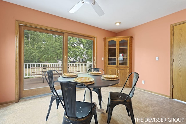 817 Central Ave, Holland, MI 49423 - dining space featuring a ceiling fan and baseboards