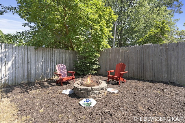 817 Central Ave, Holland, MI 49423 - fenced backyard featuring an outdoor fire pit