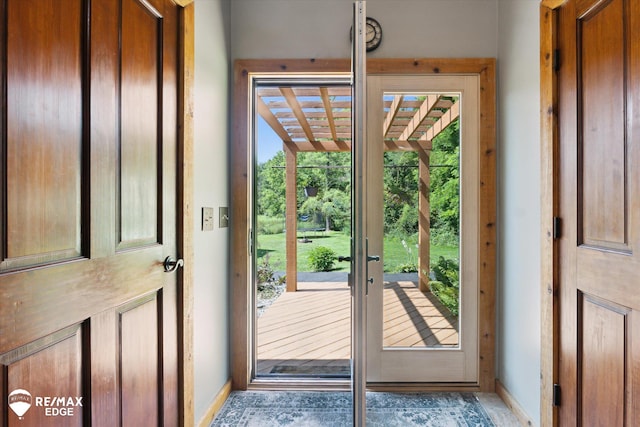 3078 Green Corners Rd, Lapeer, MI 48446 - doorway to outside featuring baseboards and french doors