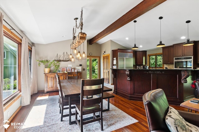 3078 Green Corners Rd, Lapeer, MI 48446 - dining area featuring dark wood-type flooring and recessed lighting