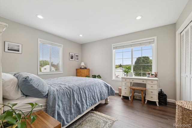 455 Baldwin Ave Unit 203, Rochester, MI 48307 - bedroom with wood finished floors, recessed lighting, and a closet