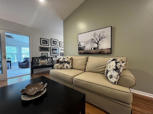 3118 Birch Run, Adrian, MI 49221 - living area featuring lofted ceiling and wood finished floors