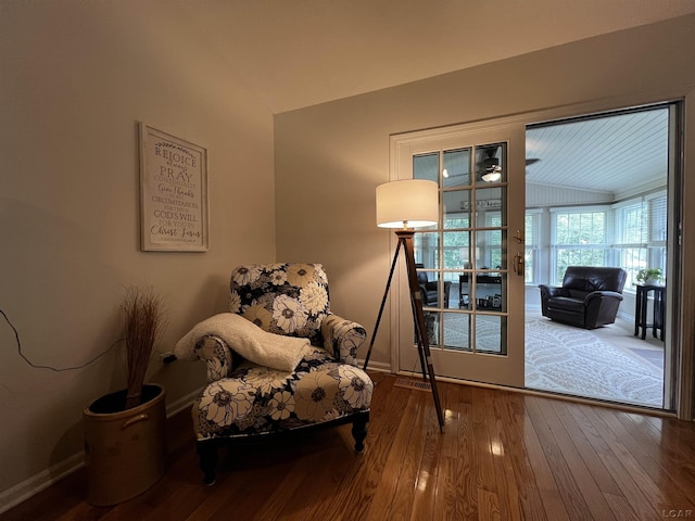 3118 Birch Run, Adrian, MI 49221 - sitting room with lofted ceiling and hardwood / wood-style flooring