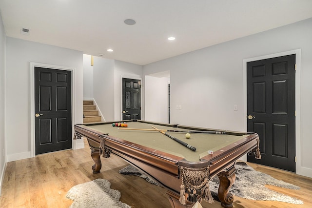 15518 Oak Ridge Dr, Spring Lake, MI 49456 - playroom featuring billiards table, light wood finished floors, and recessed lighting