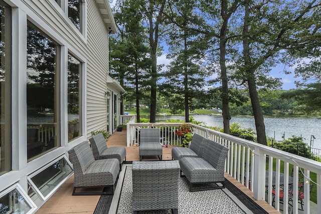 15518 Oak Ridge Dr, Spring Lake, MI 49456 - wooden deck with a water view