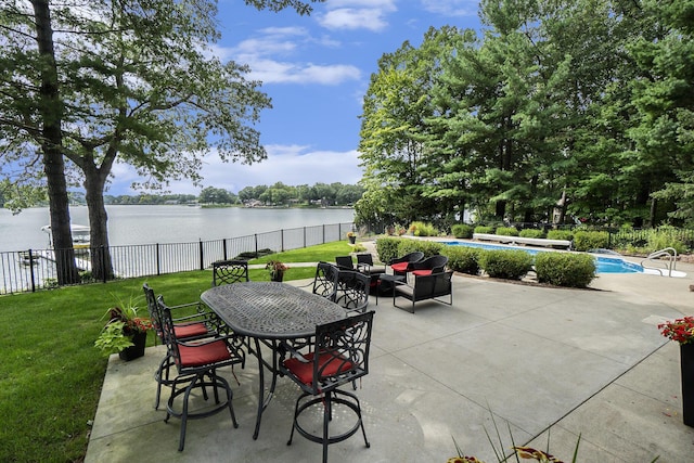 15518 Oak Ridge Dr, Spring Lake, MI 49456 - view of patio featuring a water view and outdoor lounge area
