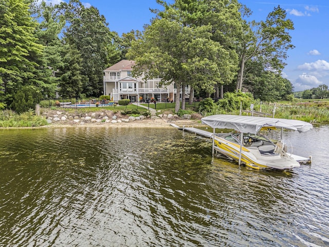 15518 Oak Ridge Dr, Spring Lake, MI 49456 - dock featuring a water view and boat lift
