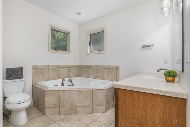 15518 Oak Ridge Dr, Spring Lake, MI 49456 - full bath with a bath, vanity, and tile patterned flooring