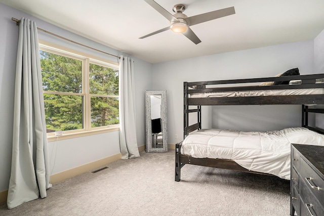 15518 Oak Ridge Dr, Spring Lake, MI 49456 - bedroom featuring light colored carpet and ceiling fan
