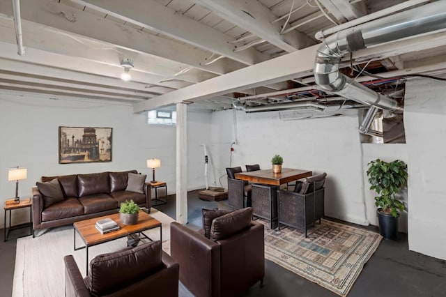 21560 Poinciana St, Southfield, MI 48033 - living room with concrete floors
