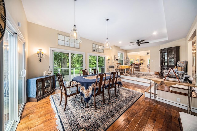 14300 Ridgemont St, Gregory, MI 48137 - dining space featuring ceiling fan, wood-type flooring, and recessed lighting