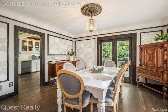 2577 John R Rd, Rochester Hills, MI 48307 - dining area featuring dark wood-style flooring and baseboards