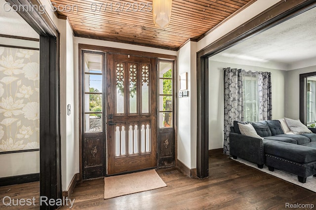 2577 John R Rd, Rochester Hills, MI 48307 - entryway with plenty of natural light, dark wood-style floors, and crown molding