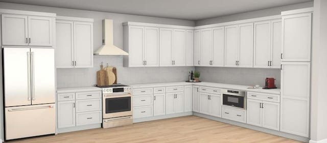 7919 Grand St, Dexter, MI 48130 - kitchen with stainless steel appliances, custom range hood, decorative backsplash, and light countertops