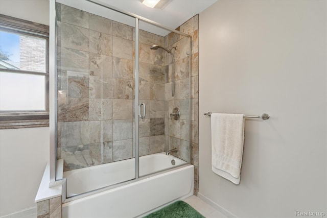 1726 Black Maple Dr, Rochester Hills, MI 48309 - bathroom with shower / bath combination with glass door and tile patterned flooring