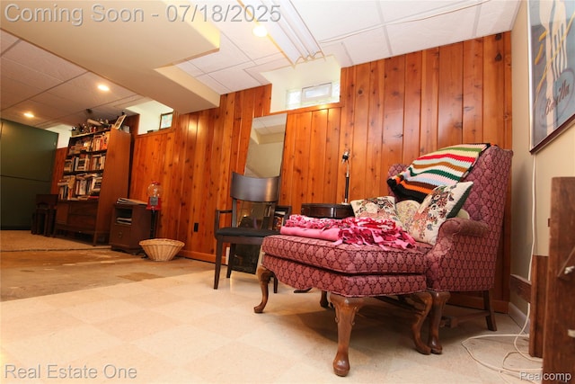483 Rochdale Dr S, Rochester Hills, MI 48309 - living area featuring wood walls and tile patterned floors