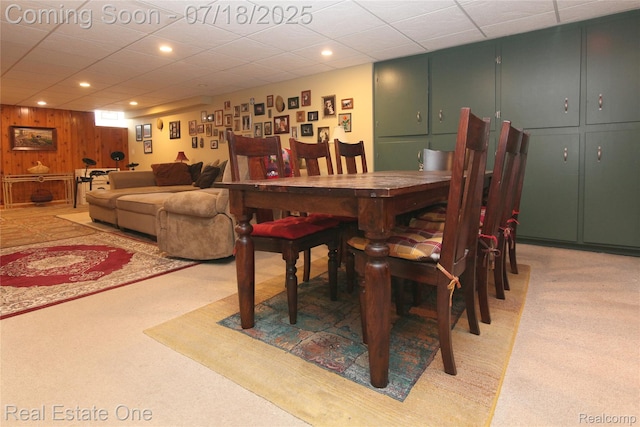 483 Rochdale Dr S, Rochester Hills, MI 48309 - dining space featuring recessed lighting, a paneled ceiling, and light colored carpet