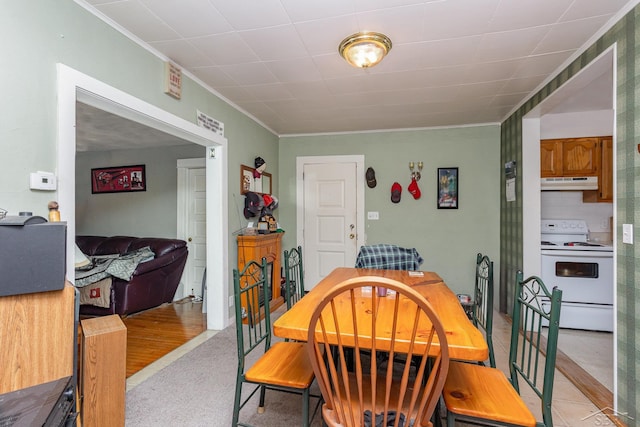 120 S Miami St, Saint Charles, MI 48655 - dining room with ornamental molding and light carpet