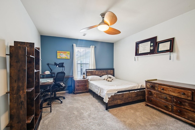 3197 Primrose Ln, Ypsilanti, MI 48197 - bedroom with carpet, an office area, and ceiling fan