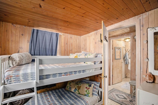 636 Swains Lake Dr, Concord, MI 49237 - bedroom with wooden walls and wooden ceiling