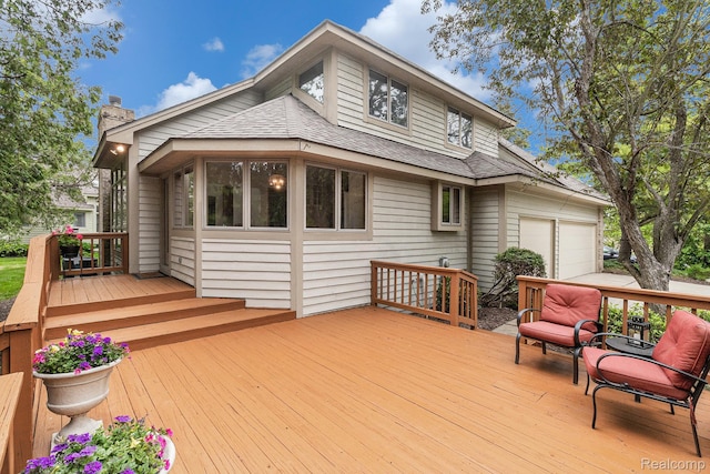 6512 White Lake Rd, Clarkston, MI 48346 - deck featuring an attached garage