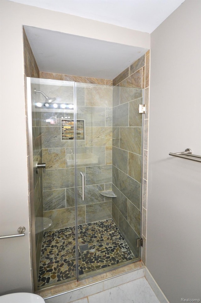 2 Cornell Ct, Dearborn, MI 48124 - full bath featuring a shower stall and marble finish floors