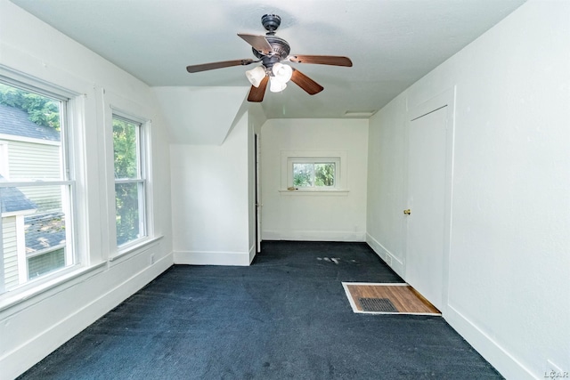422 S Winter St, Adrian, MI 49221 - unfurnished room with dark carpet, healthy amount of natural light, and ceiling fan