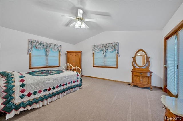 1829 Farnsworth Rd, Lapeer, MI 48446 - carpeted bedroom featuring vaulted ceiling and ceiling fan