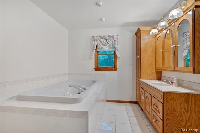 1829 Farnsworth Rd, Lapeer, MI 48446 - full bath with a garden tub, vanity, and tile patterned flooring