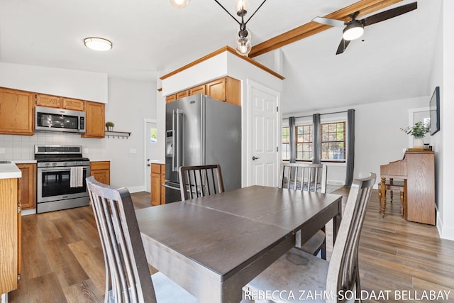 3520 Auburn Ave NE, Grand Rapids, MI 49525 - dining room with ceiling fan and wood finished floors